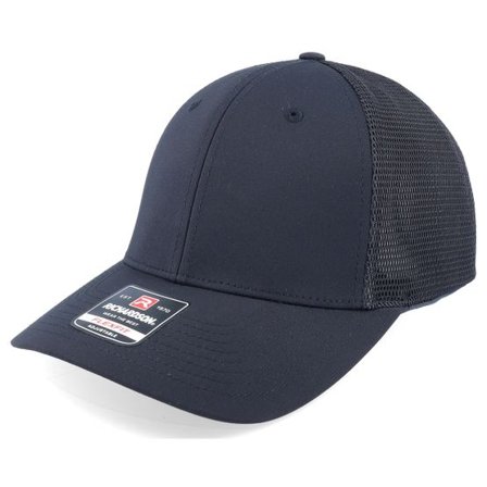 Richardson - Svart trucker Keps - 173 Solid Black R-flex Trucker @ Hatstore