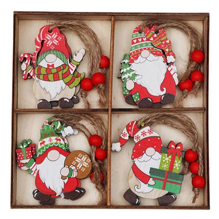 12 stk. Træ Juletræs Hængende Dekorationer Ornamenter Gave B