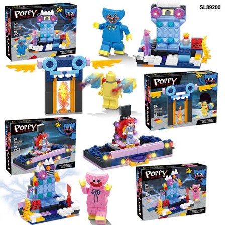 Poppi Playtime Skrekkspill Bobby Serie Mini Blocks Byggesett 4 I 1 Plastleketøy Barn Pedagogisk Leketøy Juguete