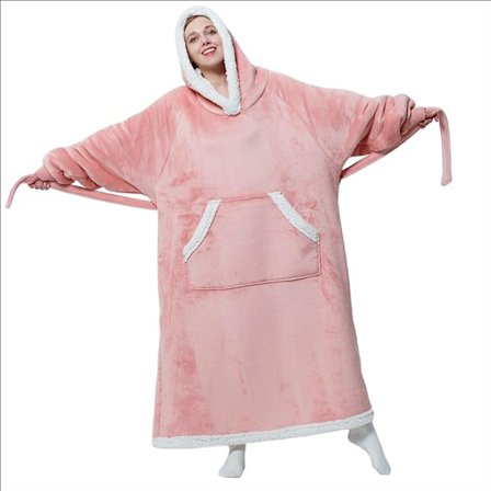 Ylisuuri Puettava Huopa Huppari, Pitkä Sherpa Fleece Huopa, ZQKLA