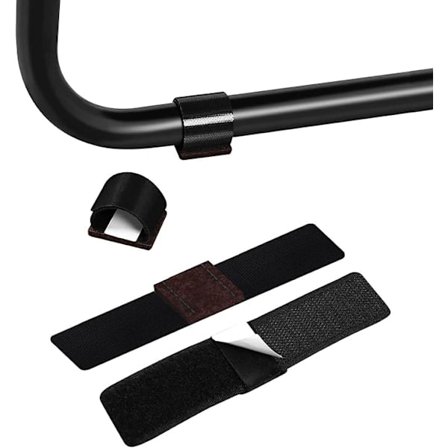 18 st självhäftande möbeltassar i filt med kardborreband, golvskyddsrörsskydd passar de flesta stolskenor (svart)