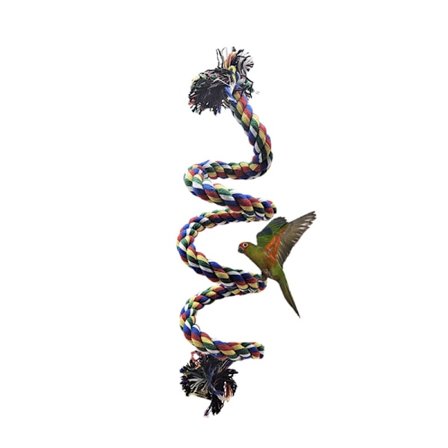 Fugletov af reb til kæledyrsfugle, papegøje legetøj i spiral, fugle legetøj