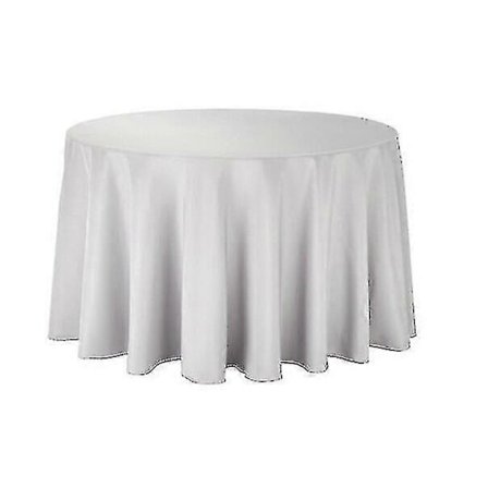Rund Bordsduk Vit för Bröllop Event Bankett Hotell Polyester Enfärgad (280*280cm)
