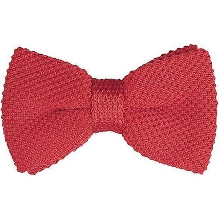 Forknyttede sløyfer for menn og kvinner, strikket sløyfe, ensfarget strikket sløyfe, justerbar (rød)