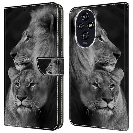 For Honor 200 5G Lompakkokotelo Magneettilukolla 3D-kuvioitu Nahkainen Puhelinkotelo