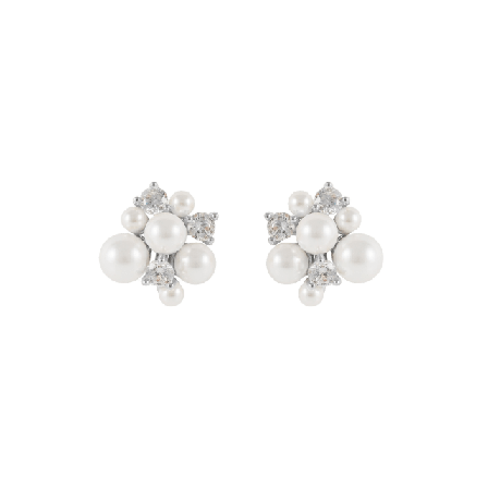 SNÖ of Sweden Mayfair Irregular Pearl Ear Örhängen Dam Silver ONESIZE