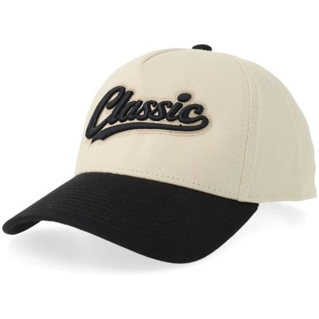 Iconic - Beige adjustable Keps - Classic 3d Logo Blank Stone/Black A-frame Adjustable @ Hatstore