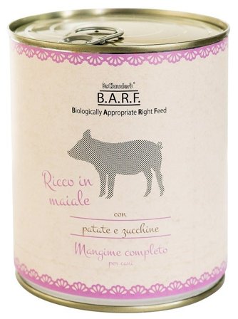 Barf Trito di Maiale Con Patate E Zucchine Per Cani Adulti 800g