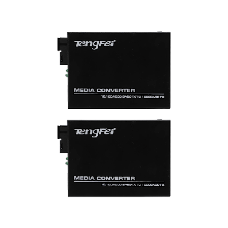 Gigabit Ethernet Optisk Transceiver Enkeltmodus Mediekonverter med LED-indikatorer 20KM 100‐240VEU Plugg