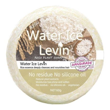 Risvand Shampoo Bar til Dybderensning, Hydrering & Fugtgivende Tørt Hår, Naturlig Fast Sæbe Shampoo til Alle Hårtyper, 60G