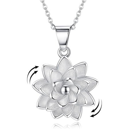 Lotus/Caduceus/Svamp/Øyenstikker Halskjede i Sterling Sølv - Bursdags-/Jubileumsgave for Kvinner og Jenter