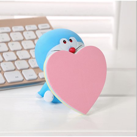 Hjerteformede selvklebende notater - 4 pakker med søte, blandede farger