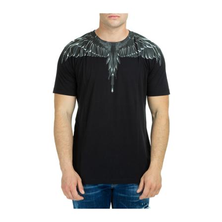 Marcelo Burlon men& short sleeve t-shirt crew neckline Wings Sort, Herre T-shirts