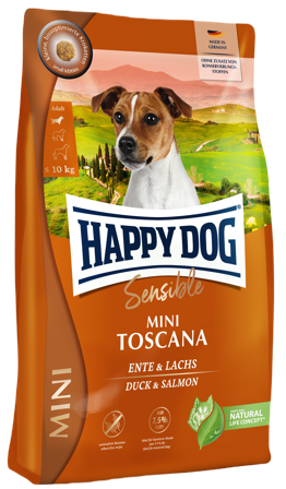 Happy Dog - Sensible Mini Toscana And og laks 10 kg - Hund - Hundefôr & hundemat - Tørrfôr for hund - ZOO.no