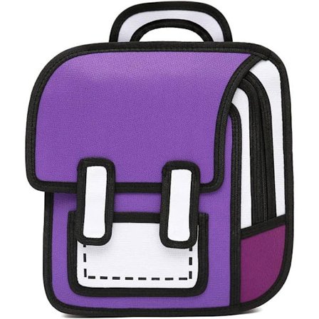 Girls Boys Jump Style 3D Rygsæk 16 Tommer 2D Tegning Anime Tegneserie Tegneserie Rygsæk Daglig Rygsæk Stor (Lilla)