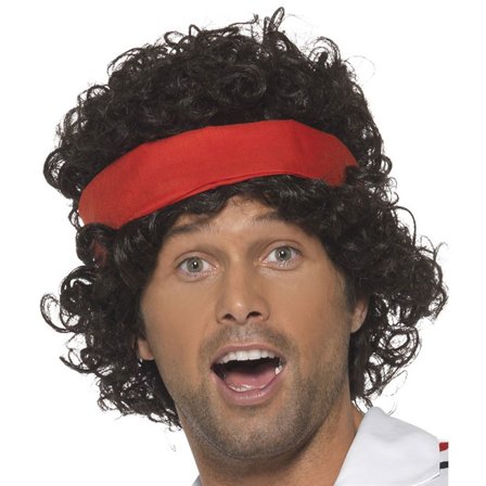 Tenniksenpelaaja 80-luvun Peruukki