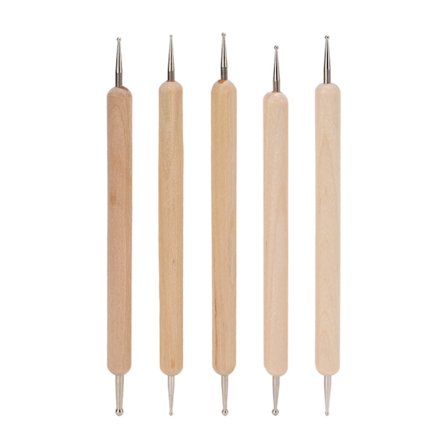 5 stk dobbeltsidig sporings- og prikkepenn med fast grep, DIY-graveringssett for å lage leire, keramikk og skulptur