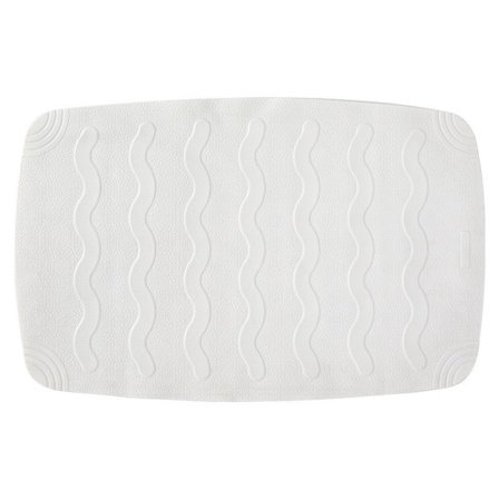 Badekarmatte, med sugekopper, Gummi, Hvit, 45 x 75 cm