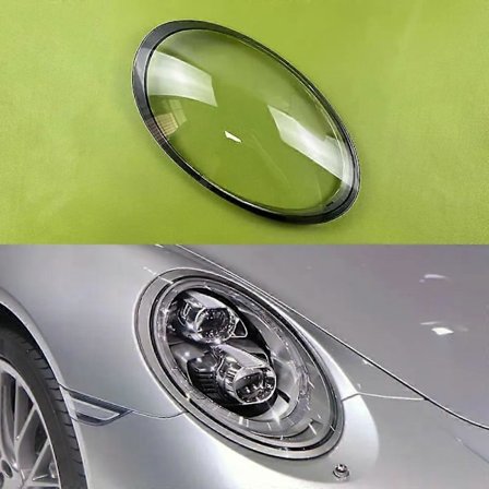 Gjelder frontlyktglass for Porsche 911 991 2012 2013 2014 2015 2016 2017 2018 Transparent frontlyktdeksel Plexiglass lampeskjerm