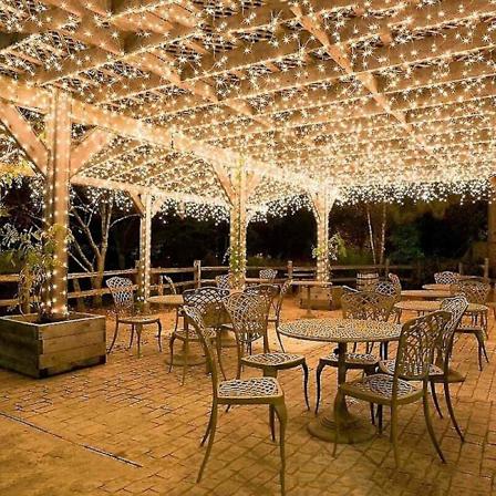 100m 600 LED-lyslyskjede karneval bryllup utendørs hage innendørs belysning DE-WELLNGS