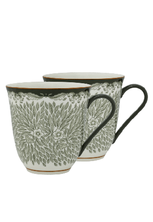 Rörstrand Ostindia Floris mugg 30cl 2-Pack Kök & matlagning Grön 2X30 cl
