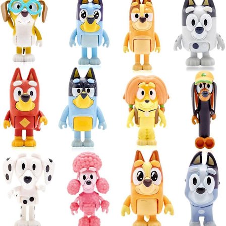 Bluey-lelut 12 kappaleen pakkaus, perheen rantapäivä 2-3,5 tuumaa, Wolfs-bluey-hahmot Lelut Playset, Wolves-bluey Action-hahmot Perhe ja ystävät -