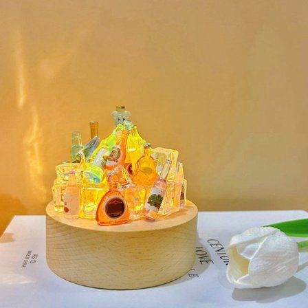 Vinflaska Nattlampa Ice Cube Bordslampa 01 01