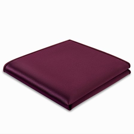 Pochette de costume en satin rouge pourpre pour hommes - Pochettes de costume de couleur unie