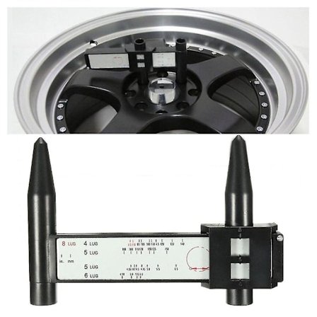 PCD Måler Lineal Fælg Bil Hjul Boltmønster Måling Måler Værktøj Hul 4 5 6 8 Lug