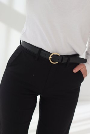 Nubuck Leather Belt Black 95