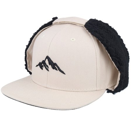 Wild Spirit - Beige earflap Casquette - Mountain 3d Canvas Flatbrim Beige/Black Earflap @ Hatstore