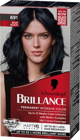 Schwarzkopf Brillance 891 Blue Black (W) 891 Blue Black, Hår, Hårfarve, Permanent Hårfarve