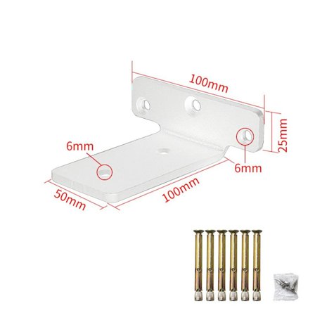 Høyre Vinkel Brakett Skrivebordshylle HVIT 4 TOMMER