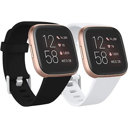 Kompatibel med Fitbit Versa-rem/Fitbit Versa 2-rem, mjukt silikon sportarmband för Fitbit Versa 2/Fitbit Versa Lite/Versa SE, 2-pack
