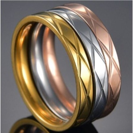 Rostfritt stål ring förlovningsring 3 st / set zirkon