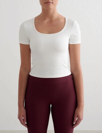 aim ́n Ribbed Performance Short Sleeve - White - L