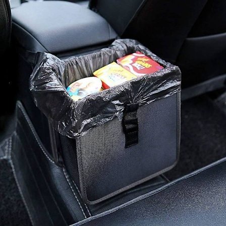 Hengende søppelposer til bil, bokser Premium vanntett søppelpose arrangør - Svart