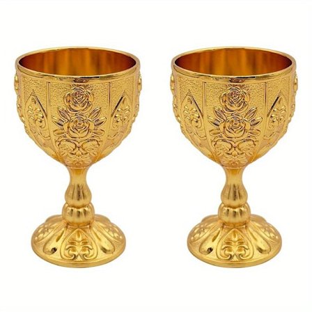 2 stk. Vintage Middelalderlig Stil Kalk Kop, Lavet af Metal, Perfekt til Familiesammenkomster Restauranter, Perfekt til Gaver