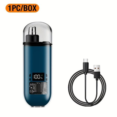 1 st 's & 's Näshårstrimmer med Digital Display, USB Mini Näshårsklippare, Hållbar ABS-design, LCD-skärm & Hastighetskontroll för Grooming