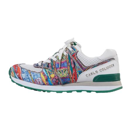 Carlo Colucci, Sneakers Groen, Heren, Maat:41 EU,leer