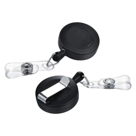 Lanyard - Uttrekkbar kortholder - Rund - Svart - Adgangskort