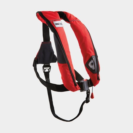 Giubbotto di salvataggio gonfiabile 1852-Marine Aero Plus 165N, automatico, rosso + cartuccia di CO2 33 grammi, Taglia unica (> 50 kg)