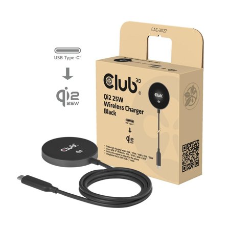 Club 3D Qi2 25W Wireless Charger