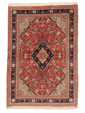 110X160 Tapis Sarough Fine D'orient Marron/Rouge Foncé (Laine, Perse) Carpetvista