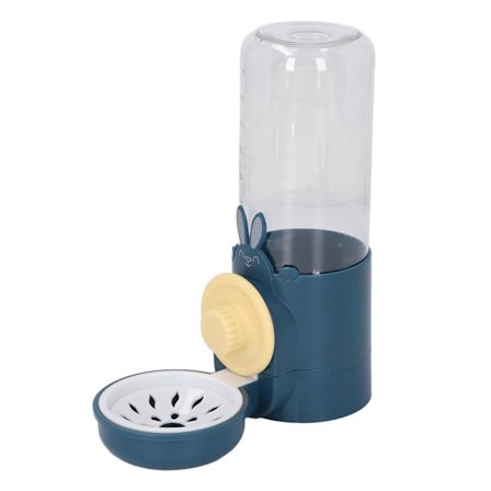 Automatisk drikkedispenser til kæledyr, 500 ml, stor kapacitet, hængende bur-foderskål til hunde og katte, mørkeblå