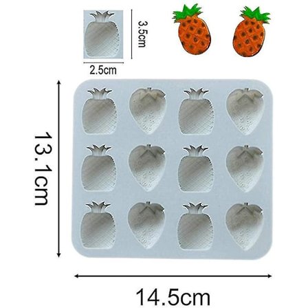 Isbitbakke Frugt Silikonform Ananas Jordbær Form
