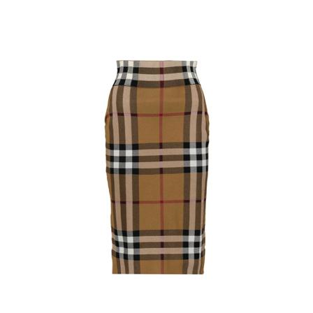 Burberry, Midi Skirts Bruin, Dames, Maat:S