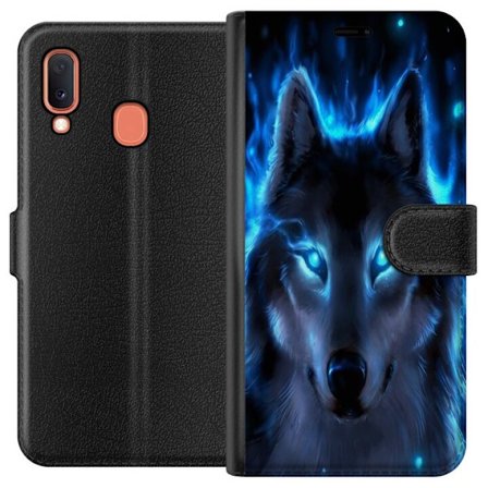 Yhteensopiva Lompakkokotelo Samsung Samsung Galaxy A20e susi