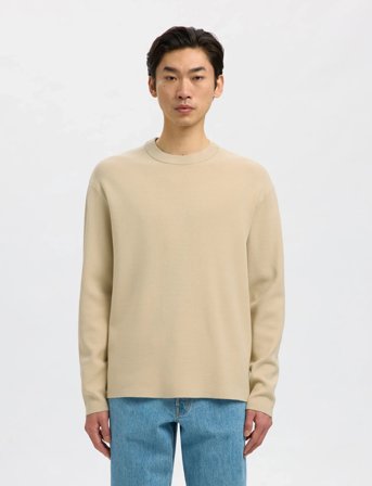 Selected Slhteller Fn Relaxed Crew Neck Noos - Cream - S