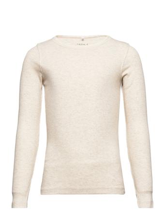 Nkfkab Ls Slim Top T-shirts Long-sleeved T-shirts Creme Name It